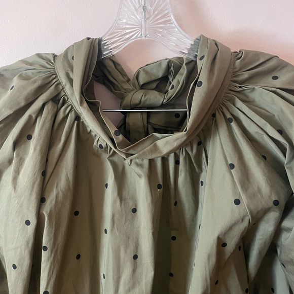 Wyatt Wylde Green and black polka dot Bow Dress Holiday Large (T) - Picture 4 of 7